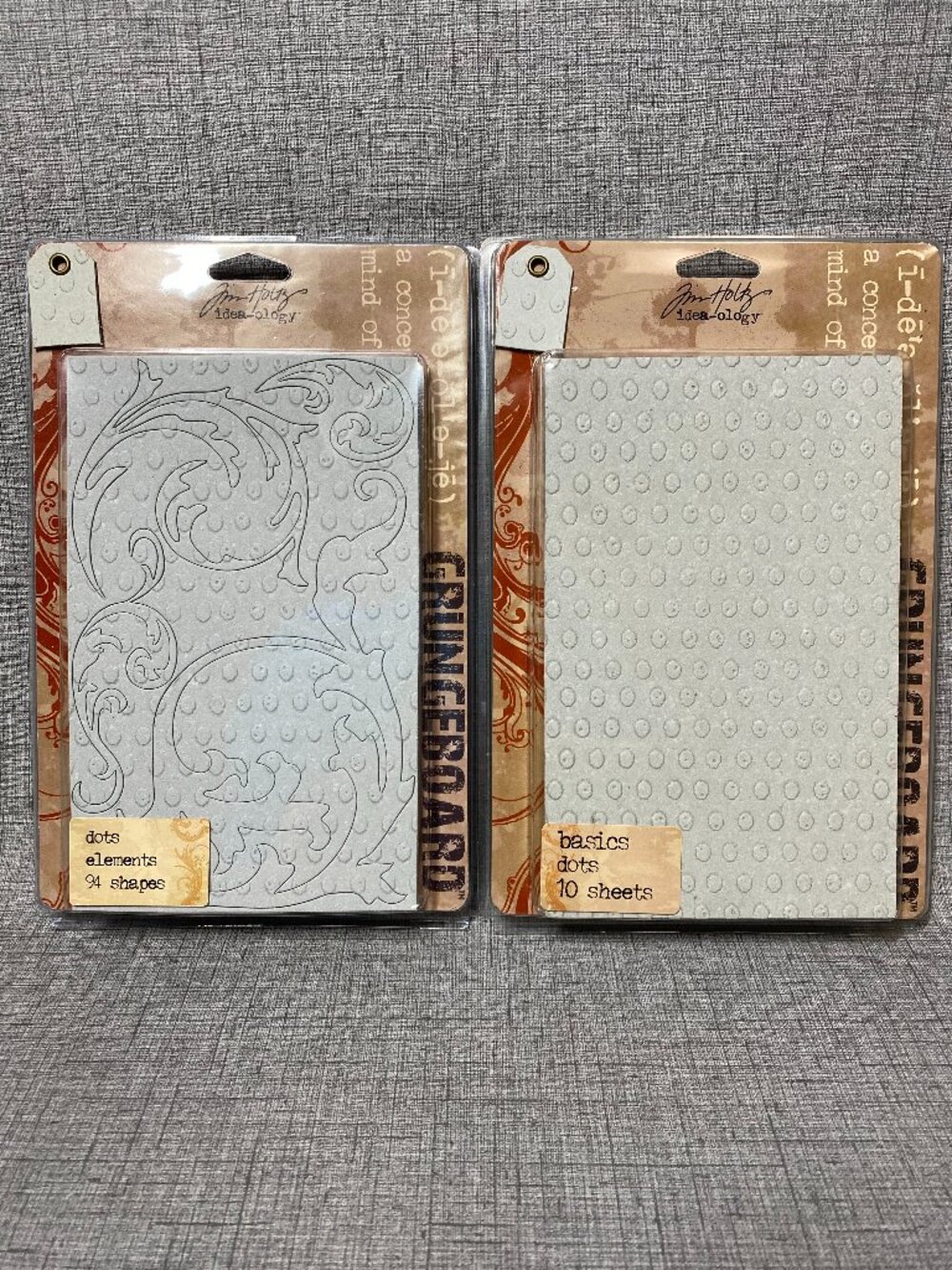 NEW Tim Holtz Idea-ology Grungeboard Dots Basics & Dots Elements Shapes